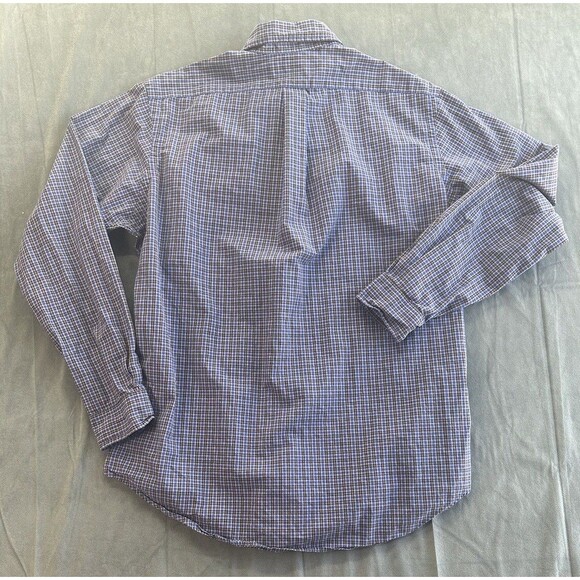 Ralph Lauren Classic Shirt Men's Medium Black Blue Check Long Sleeve Button Up - Picture 2 of 6